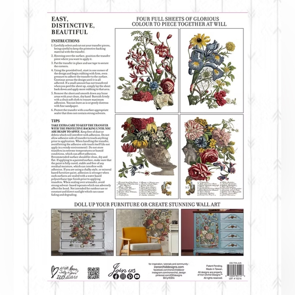 Iron Orchid Designs June, Ode To Henry Fletcher Transfer 12×16 PAD new with tags - Picture 2 of 2